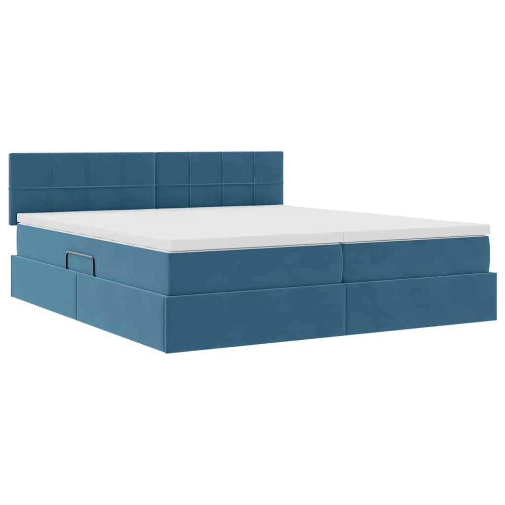 Letto con Contenitore con materasso Blu Scuro 90 x 200 cm
