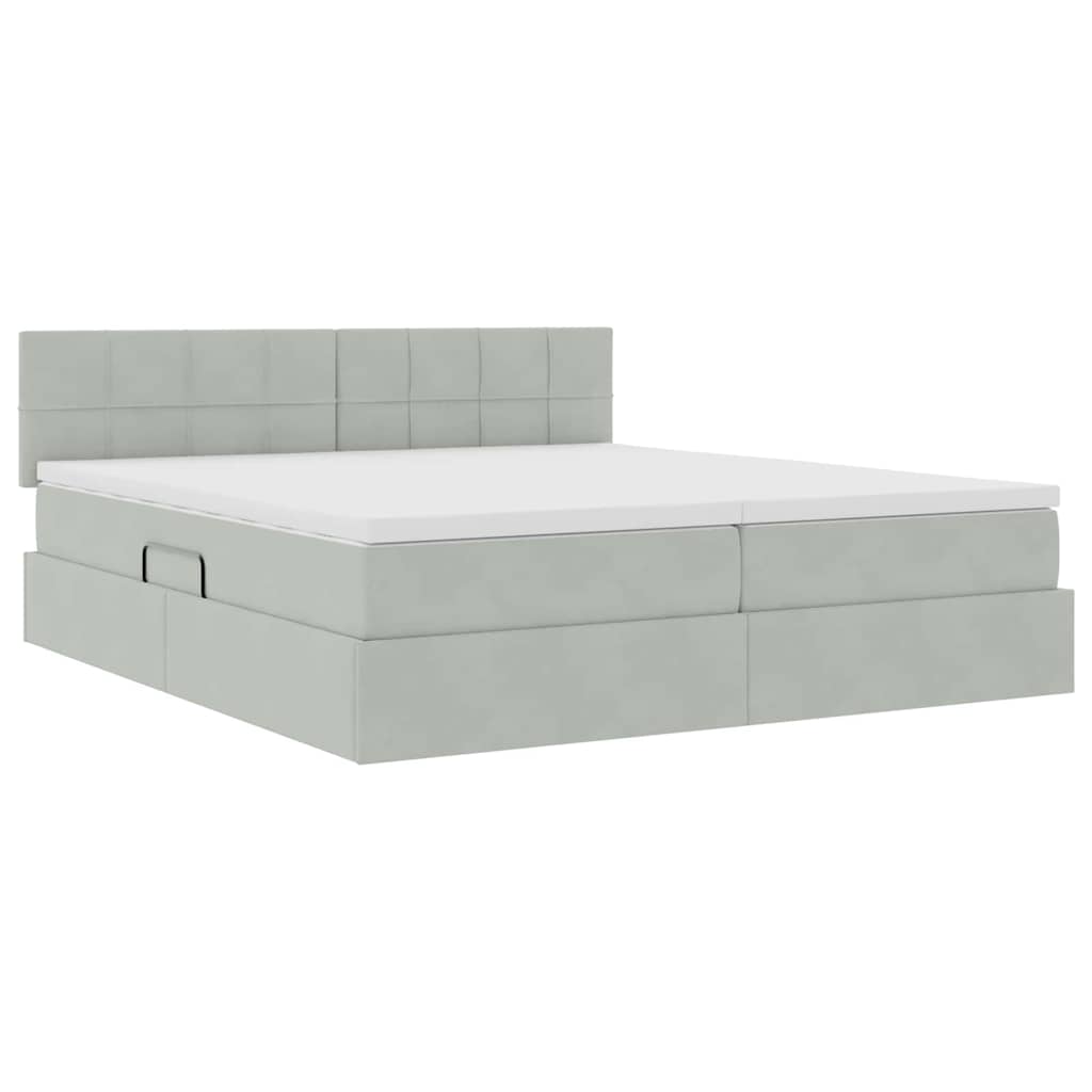 Letto con Contenitore con materasso Grigio chiaro 100 x 200 cm