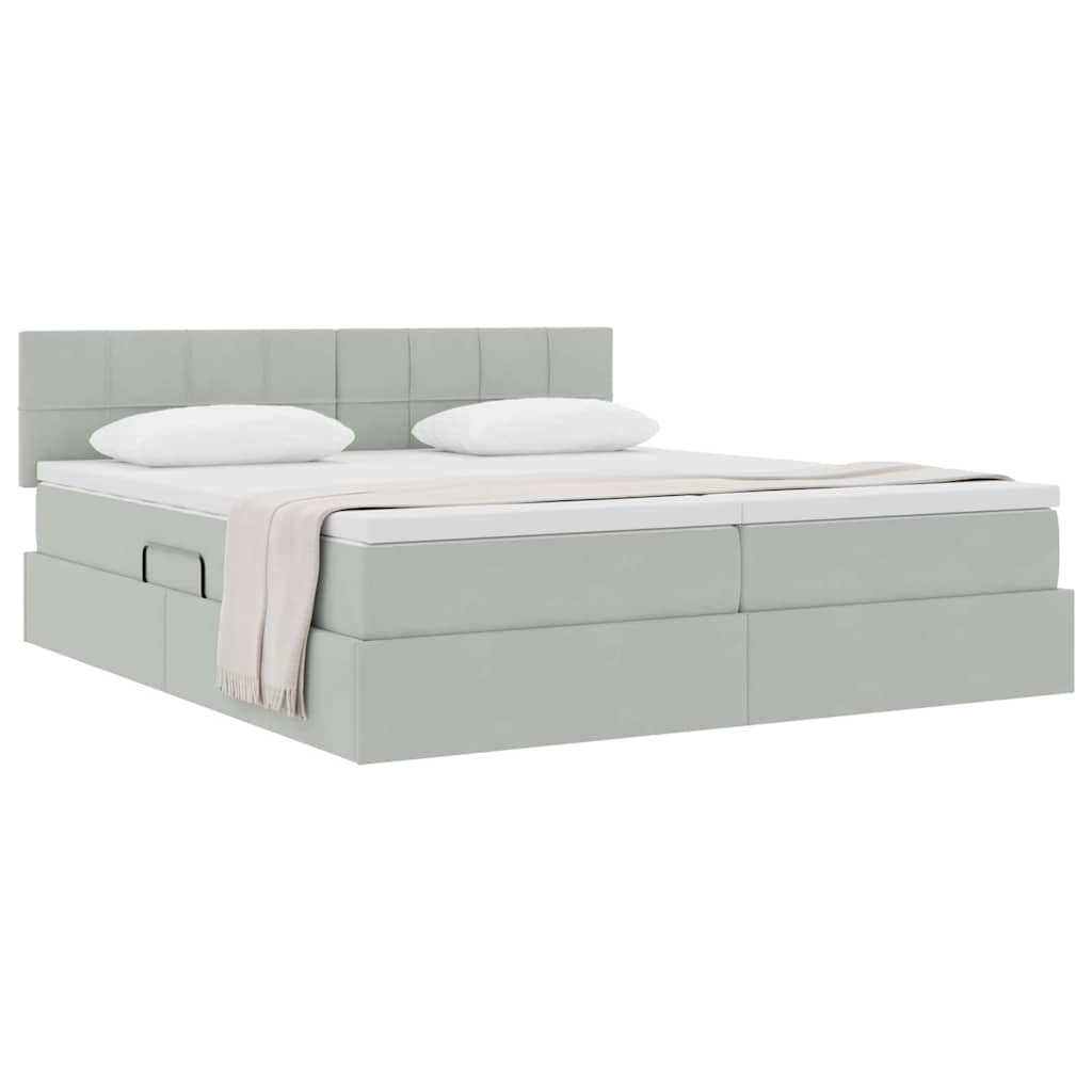 Letto con Contenitore con materasso Grigio chiaro 100 x 200 cm