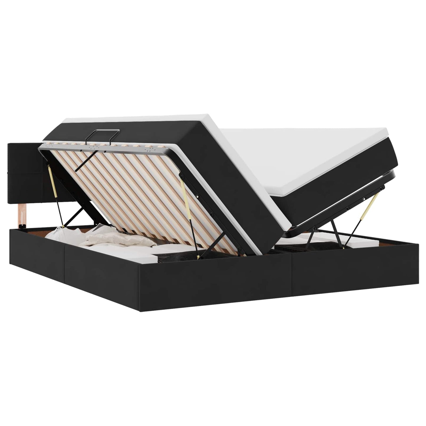 Letto con Contenitore con materasso Nero 100 x 200 cm