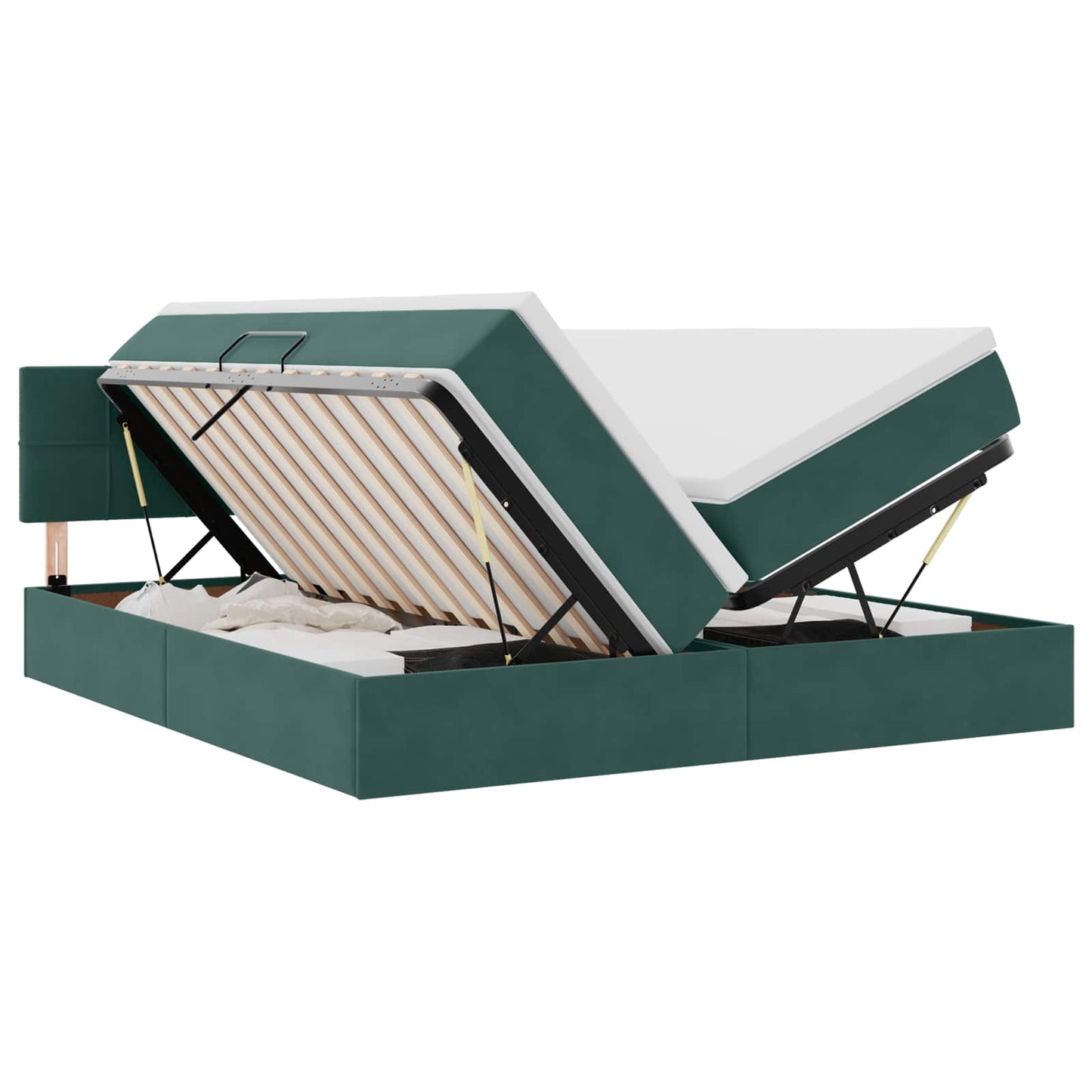 Letto con Contenitore con materasso Verde Scuro 100 x 200 cm