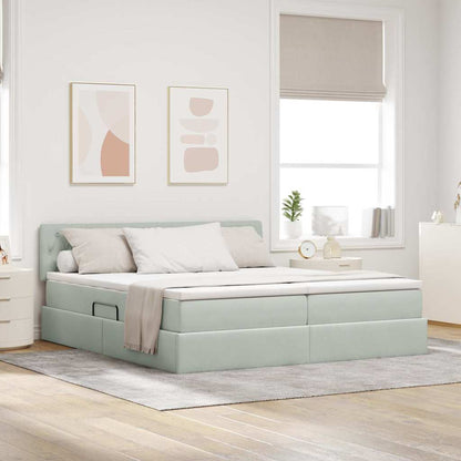 Letto con Contenitore con materasso Grigio chiaro 90 x 200 cm