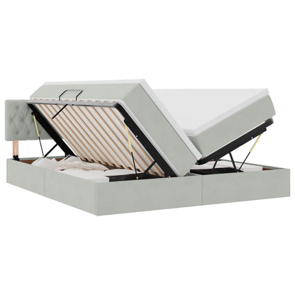Letto con Contenitore con materasso Grigio chiaro 90 x 200 cm
