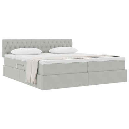 Letto con Contenitore con materasso Grigio chiaro 90 x 200 cm