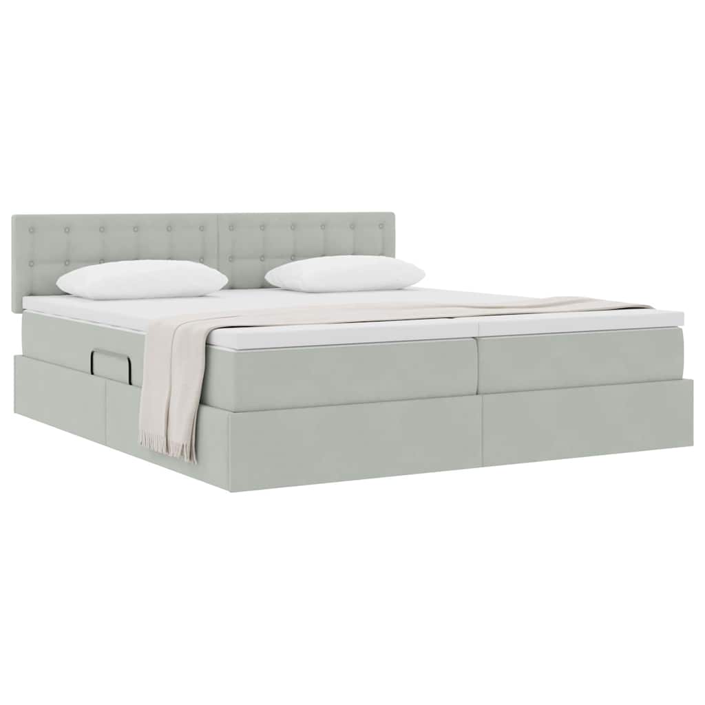 Letto con Contenitore con materasso Grigio chiaro 90 x 200 cm