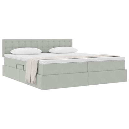 Letto con Contenitore con materasso Grigio chiaro 90 x 200 cm