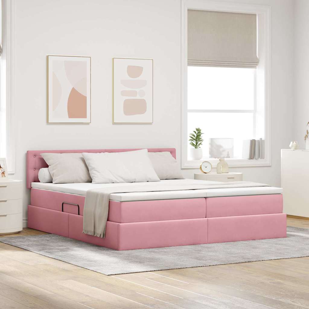 Letto con Contenitore con materasso Rosa 90 x 200 cm