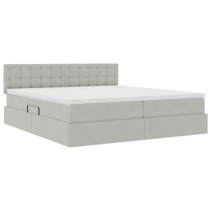 Letto con Contenitore con materasso Grigio chiaro 100 x 200 cm