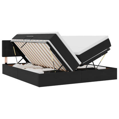 Letto con Contenitore con materasso Nero 100 x 200 cm