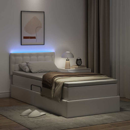Letto con contenitore e LED con led Bianco Puro 90 x 190 cm