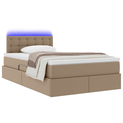 Letto con contenitore e LED con led Cappuccino 120 x 190 cm