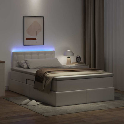 Letto con contenitore e LED con led Bianco Puro 120 x 200 cm