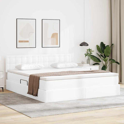 Letto con contenitore e LED con led Bianco Puro 160 x 200 cm