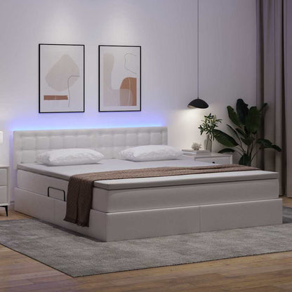 Letto con contenitore e LED con led Bianco Puro 180 x 200 cm