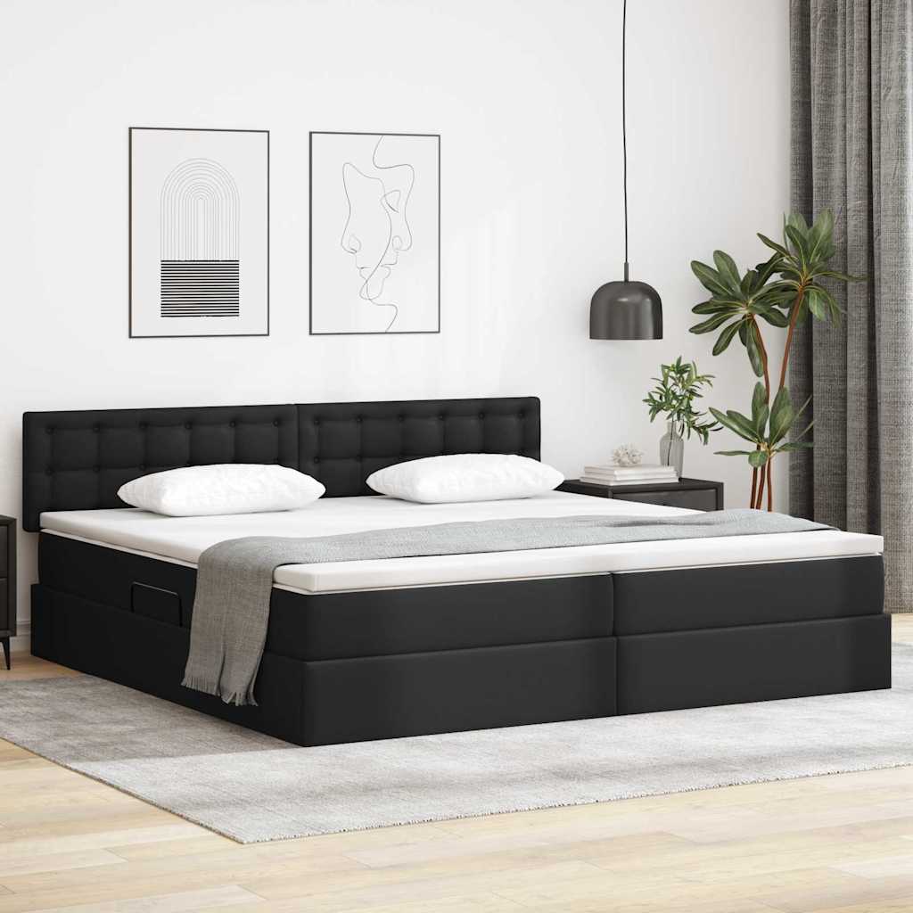 Letto con contenitore e LED con led Grigio chiaro 200 x 200 cm