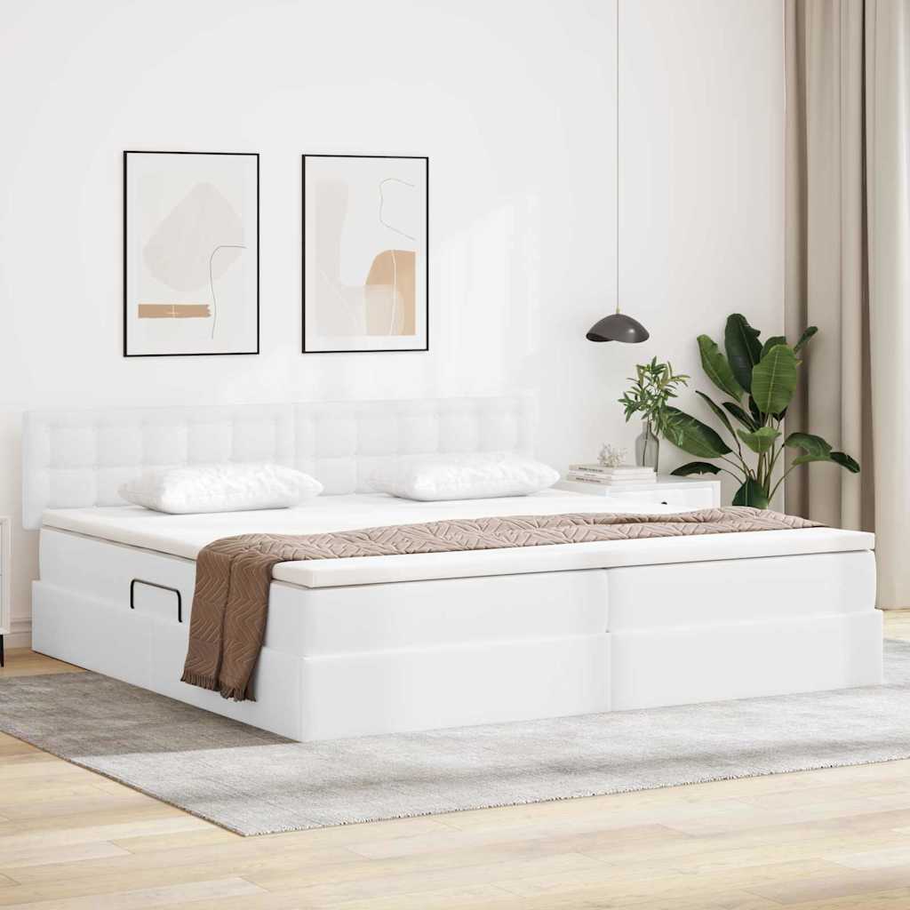 Letto con contenitore e LED con led Grigio chiaro 200 x 200 cm