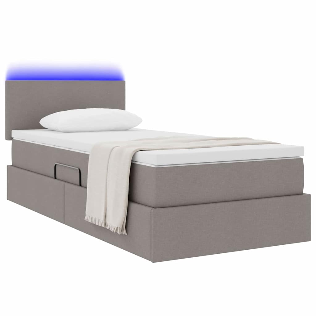 Letto con contenitore e LED con led Talpa 90 x 200 cm Tessuto