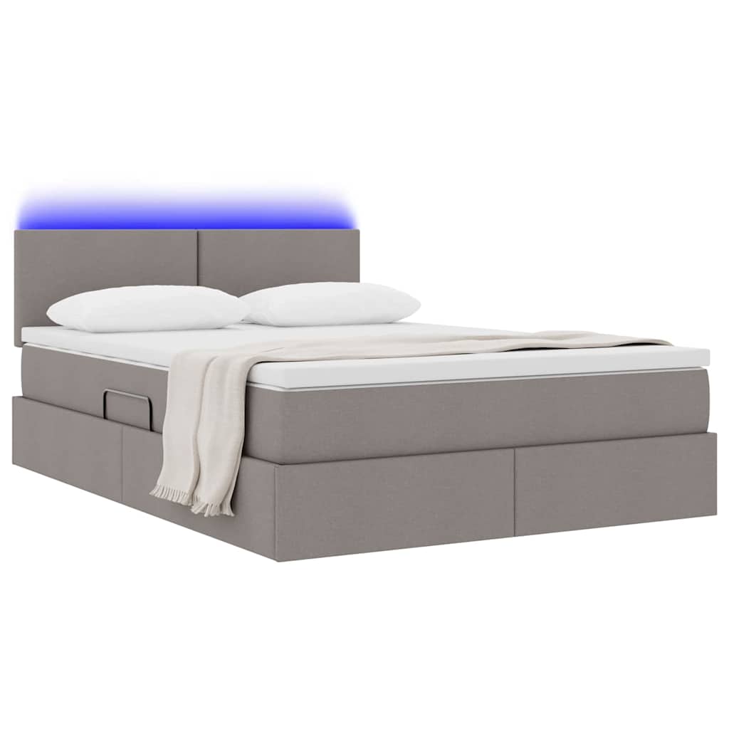 Letto con contenitore e LED con led Talpa 140 x 190 cm Tessuto