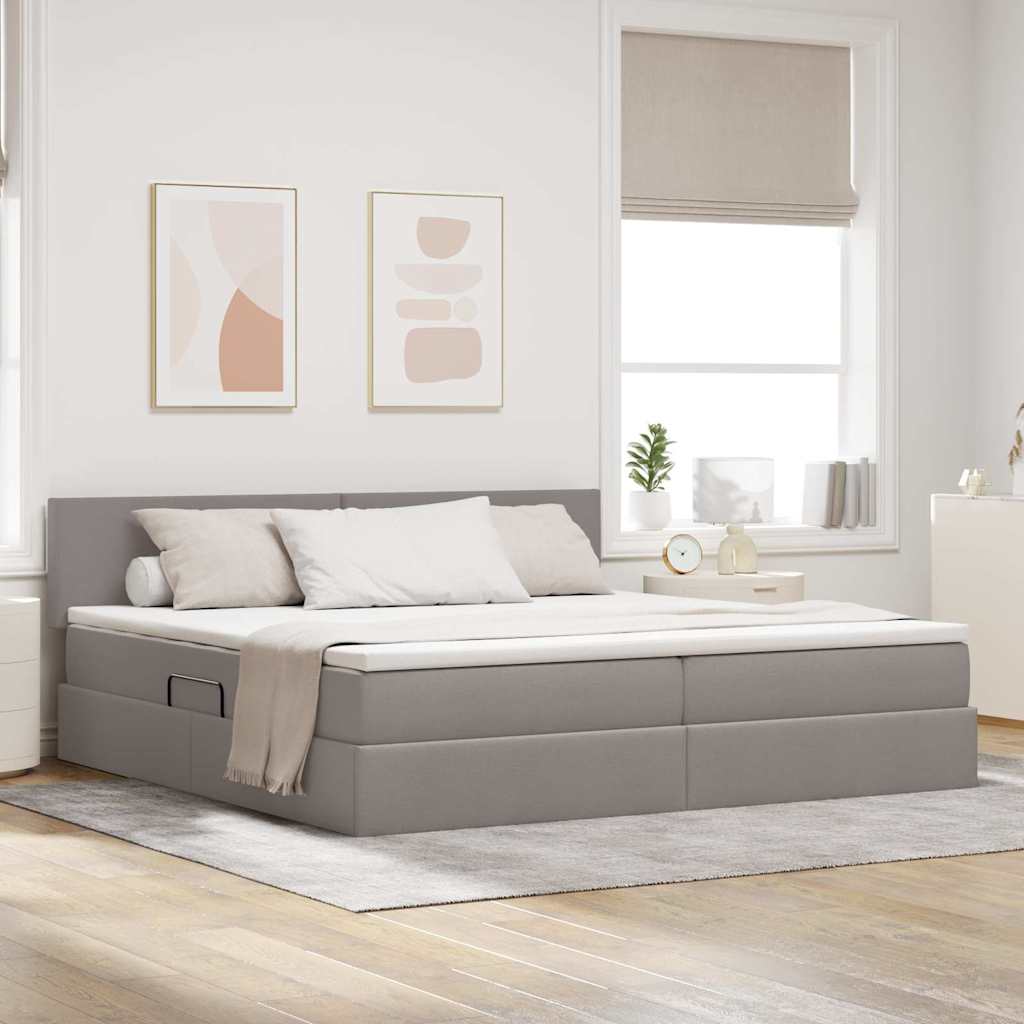 Letto con contenitore e LED con led Talpa 200 x 200 cm Tessuto