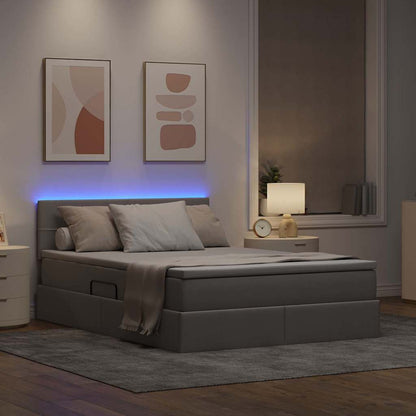 Letto con contenitore e LED con led Talpa 140 x 190 cm Tessuto
