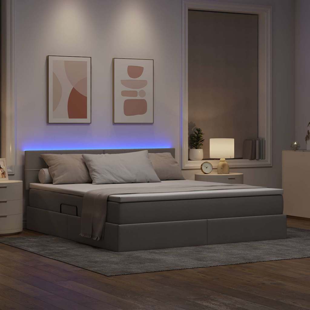 Letto con contenitore e LED con led Talpa 180 x 200 cm Tessuto