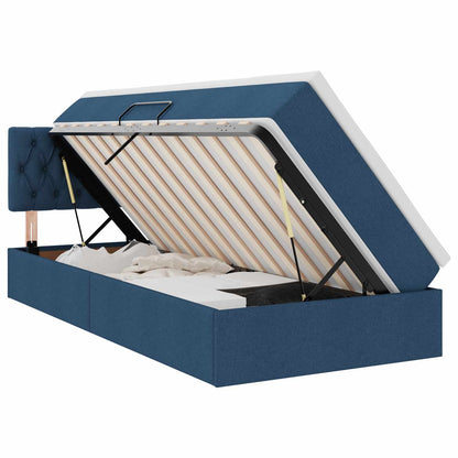 Letto con contenitore e LED con led Blu 100 x 200 cm Tessuto