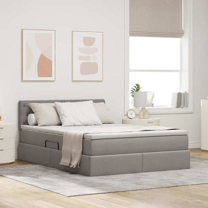 Letto con contenitore e LED con led Talpa 140 x 190 cm Tessuto