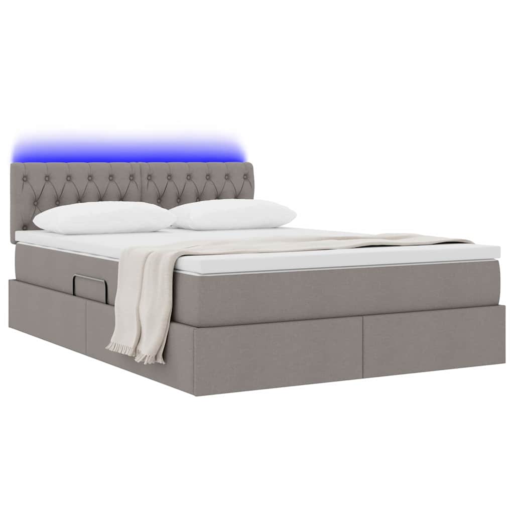 Letto con contenitore e LED con led Talpa 140 x 200 cm Tessuto