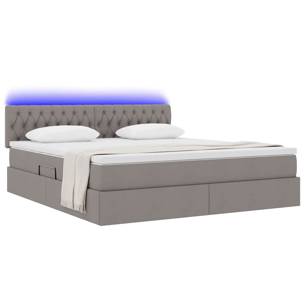 Letto con contenitore e LED con led Talpa 180 x 200 cm Tessuto
