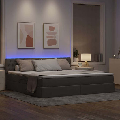 Letto con contenitore e LED con led Talpa 200 x 200 cm Tessuto