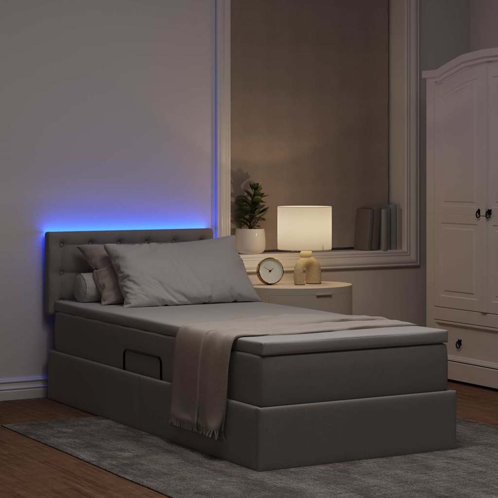 Letto con contenitore e LED con led Talpa 90 x 190 cm Tessuto