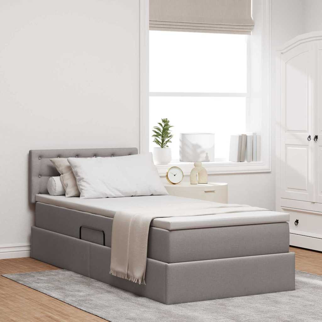 Letto con contenitore e LED con led Talpa 90 x 200 cm Tessuto