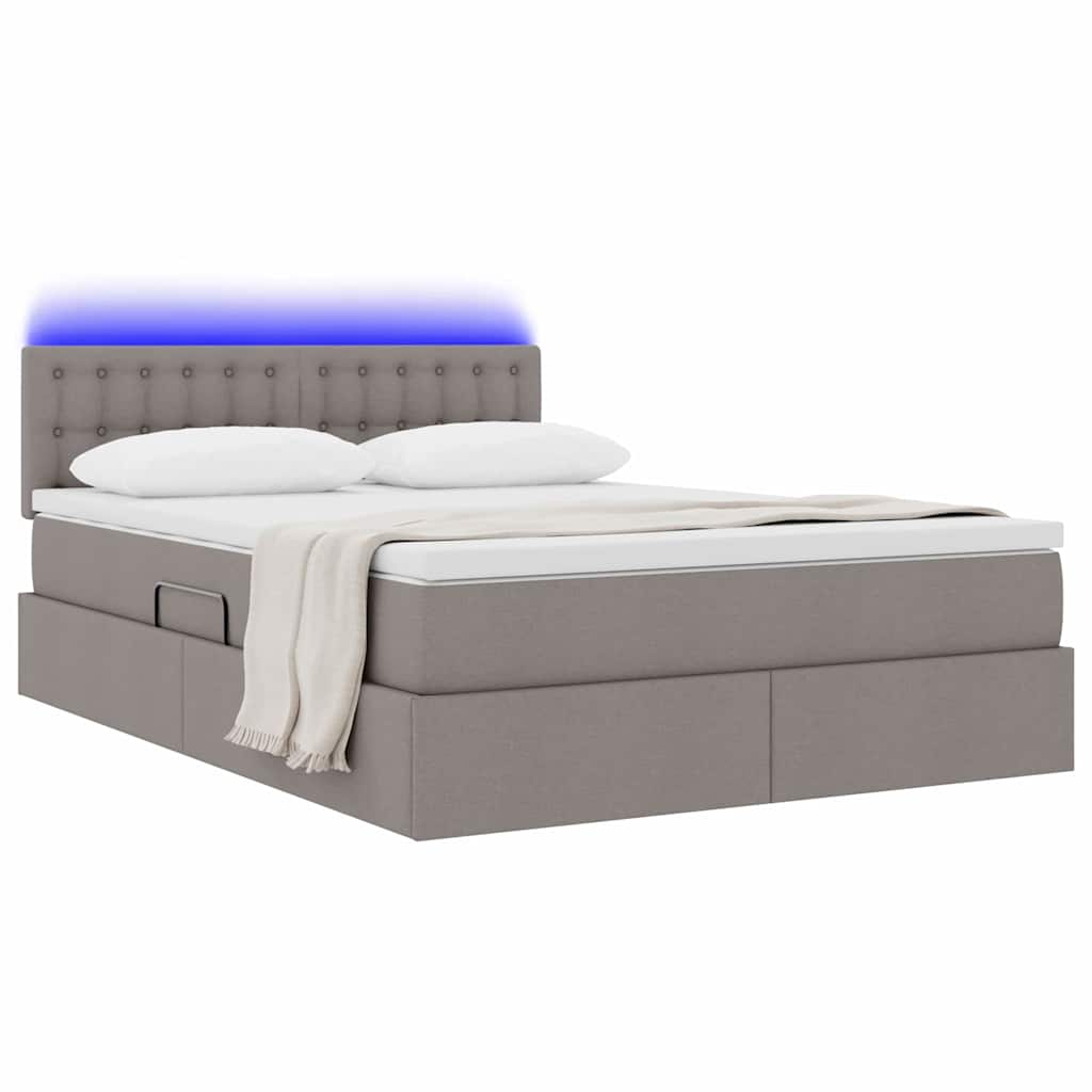 Letto con contenitore e LED con led Talpa 140 x 190 cm Tessuto