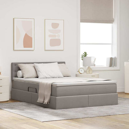 Letto con contenitore e LED con led Talpa 140 x 200 cm Tessuto