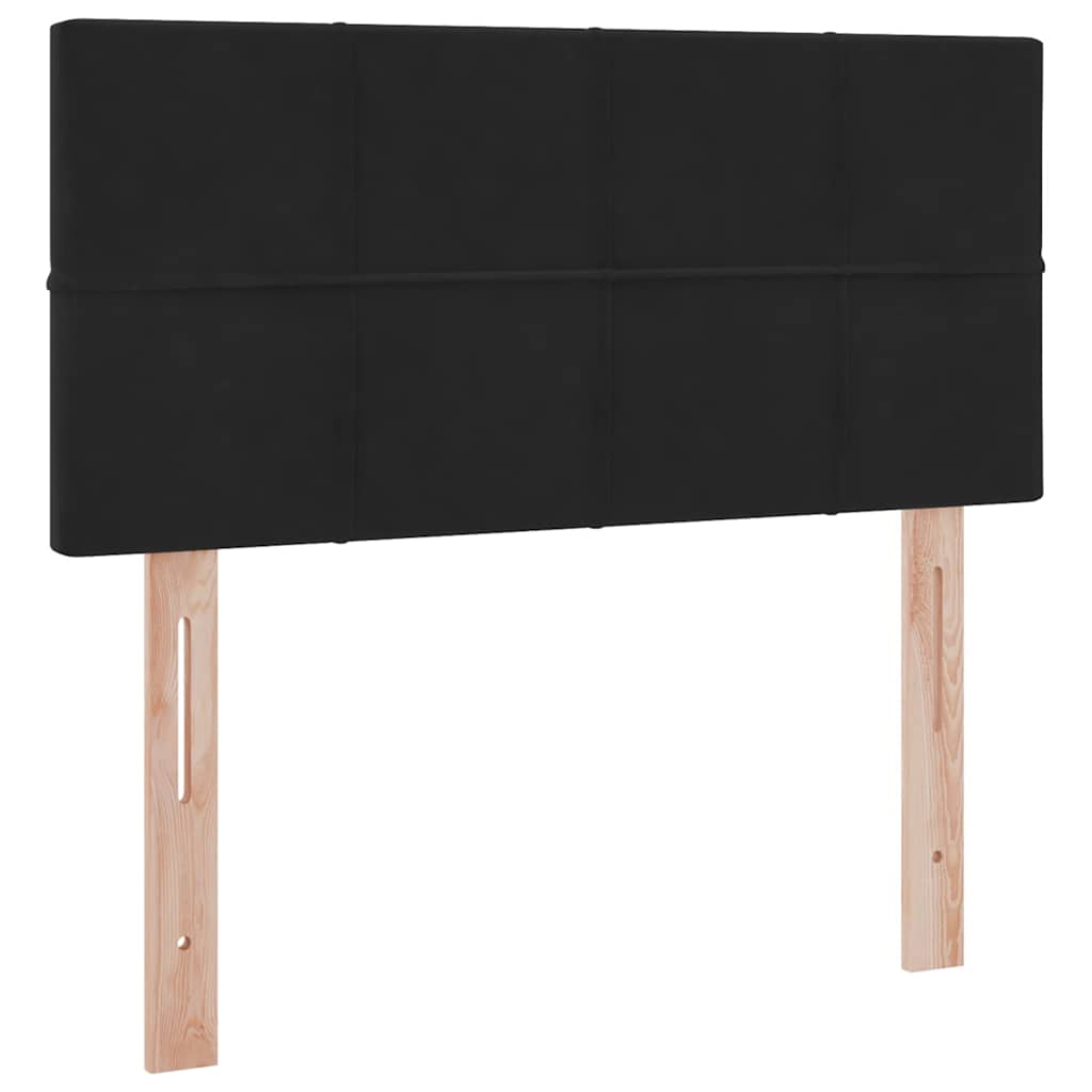 Letto con contenitore e LED con led Nero 90 x 190 cm Velluto