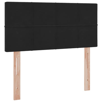 Letto con contenitore e LED con led Nero 90 x 190 cm Velluto