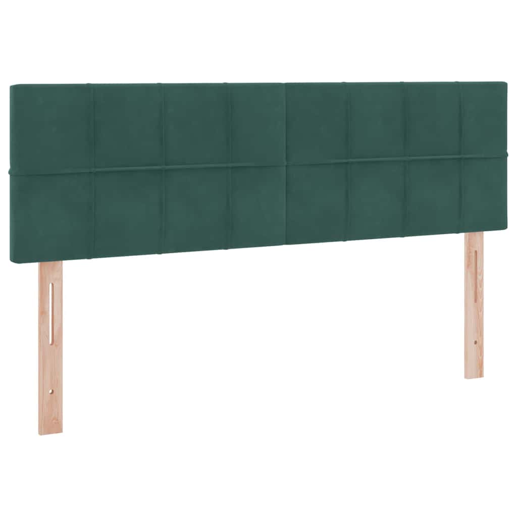Letto con contenitore e LED Verde Scuro 140 x 190 cm Velluto