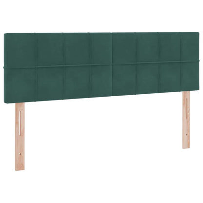 Letto con contenitore e LED Verde Scuro 140 x 190 cm Velluto