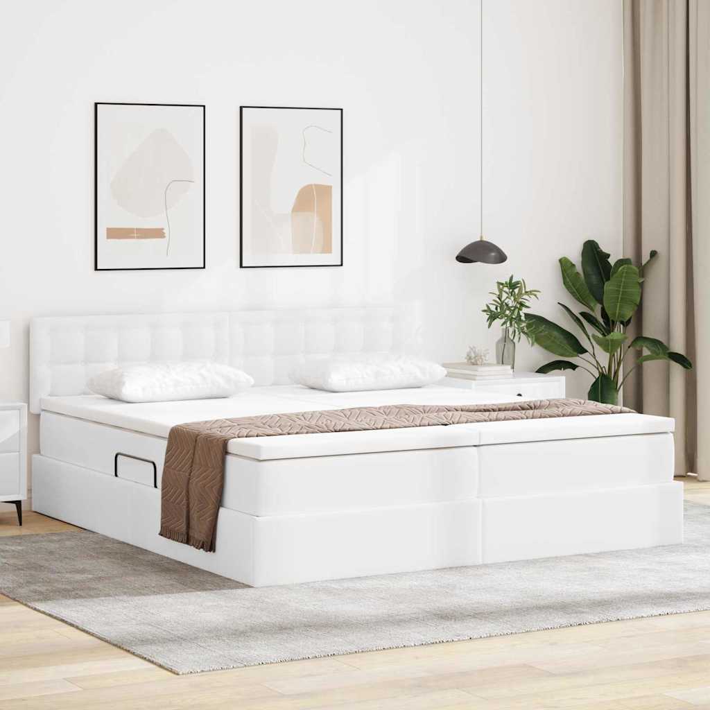 Letto con contenitore e LED con led Bianco Puro 200 x 200 cm