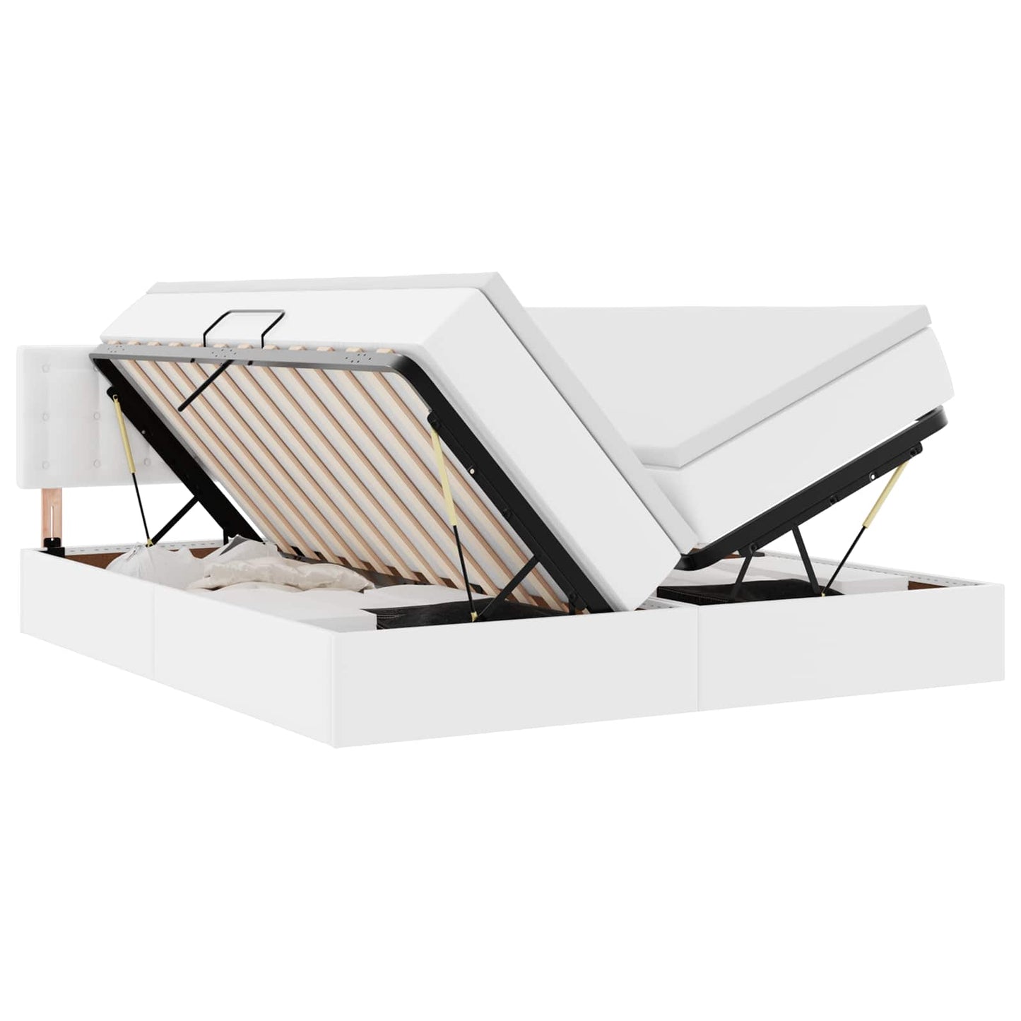 Letto con contenitore e LED con led Bianco Puro 200 x 200 cm