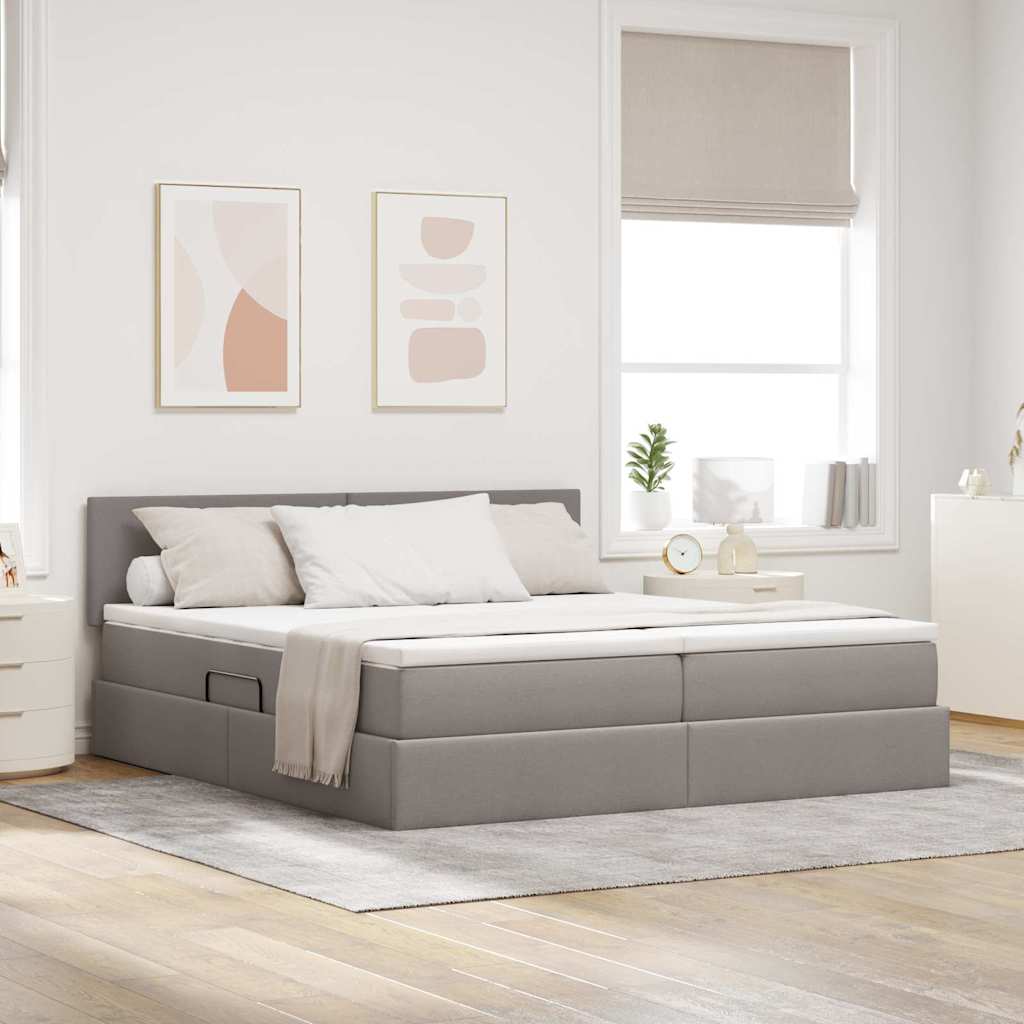 Letto con luci a strisce a LED Talpa 200 x 200 cm Tessuto