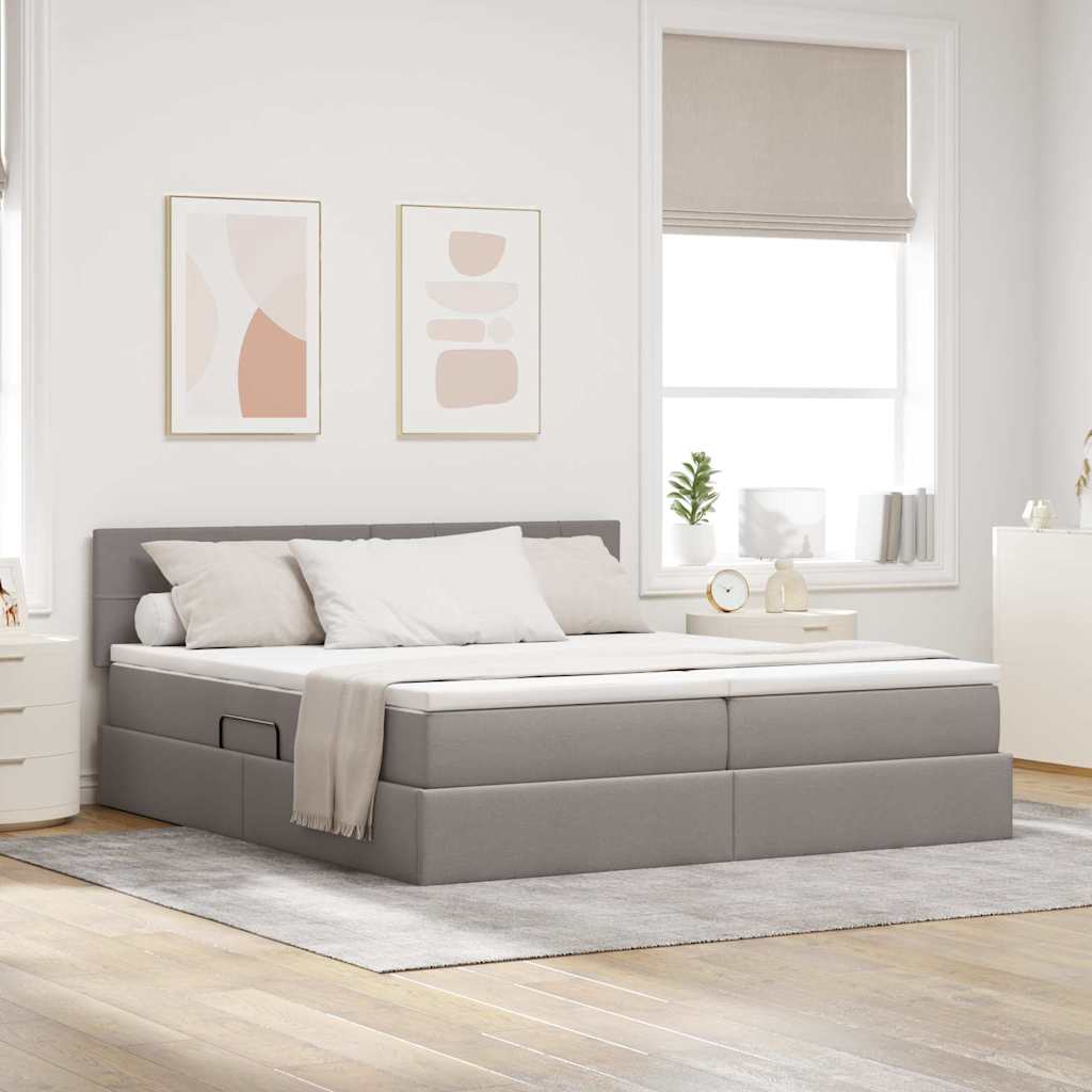 Letto con luci a strisce a LED Talpa 180 x 200 cm Tessuto