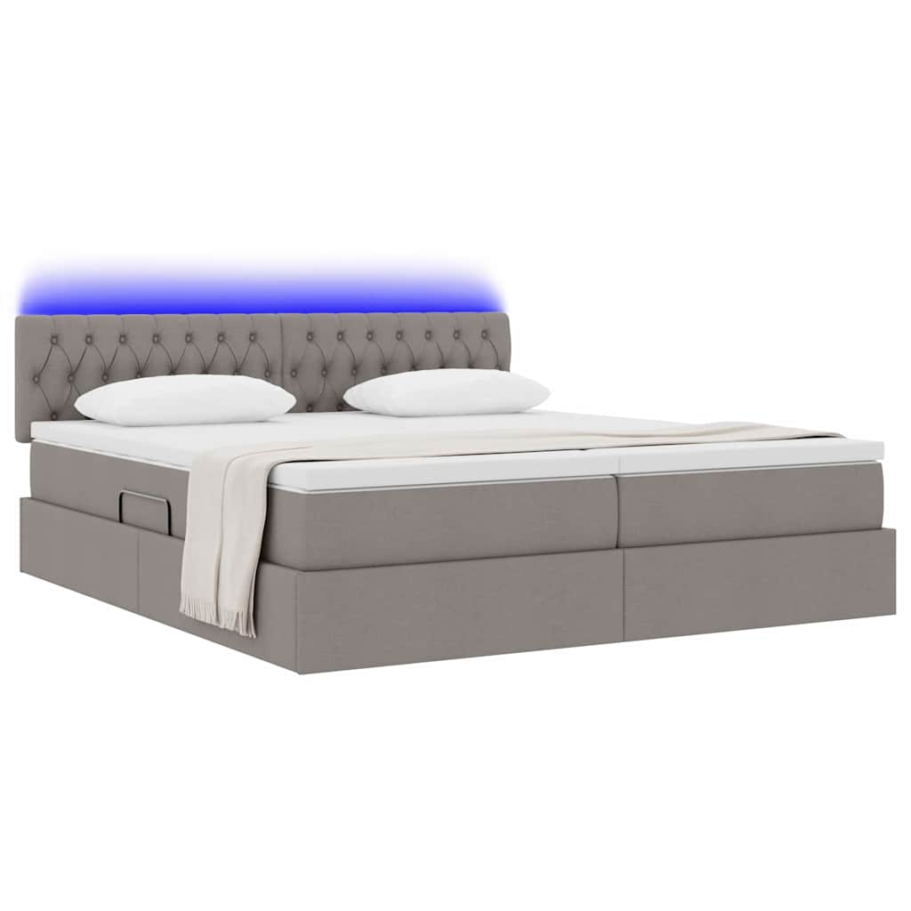 Letto con luci a strisce a LED Talpa 200 x 200 cm Tessuto