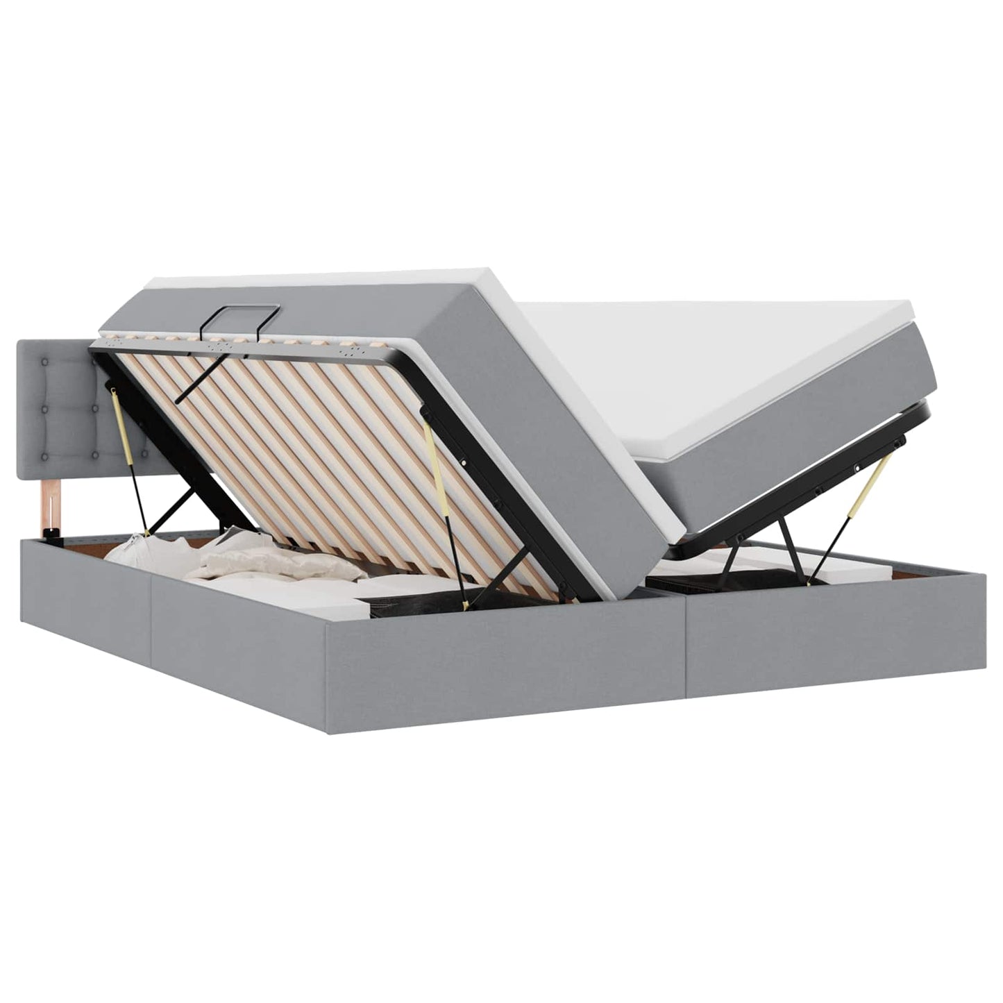 Letto con testiera Grigio chiaro 180 x 200 cm Tessuto