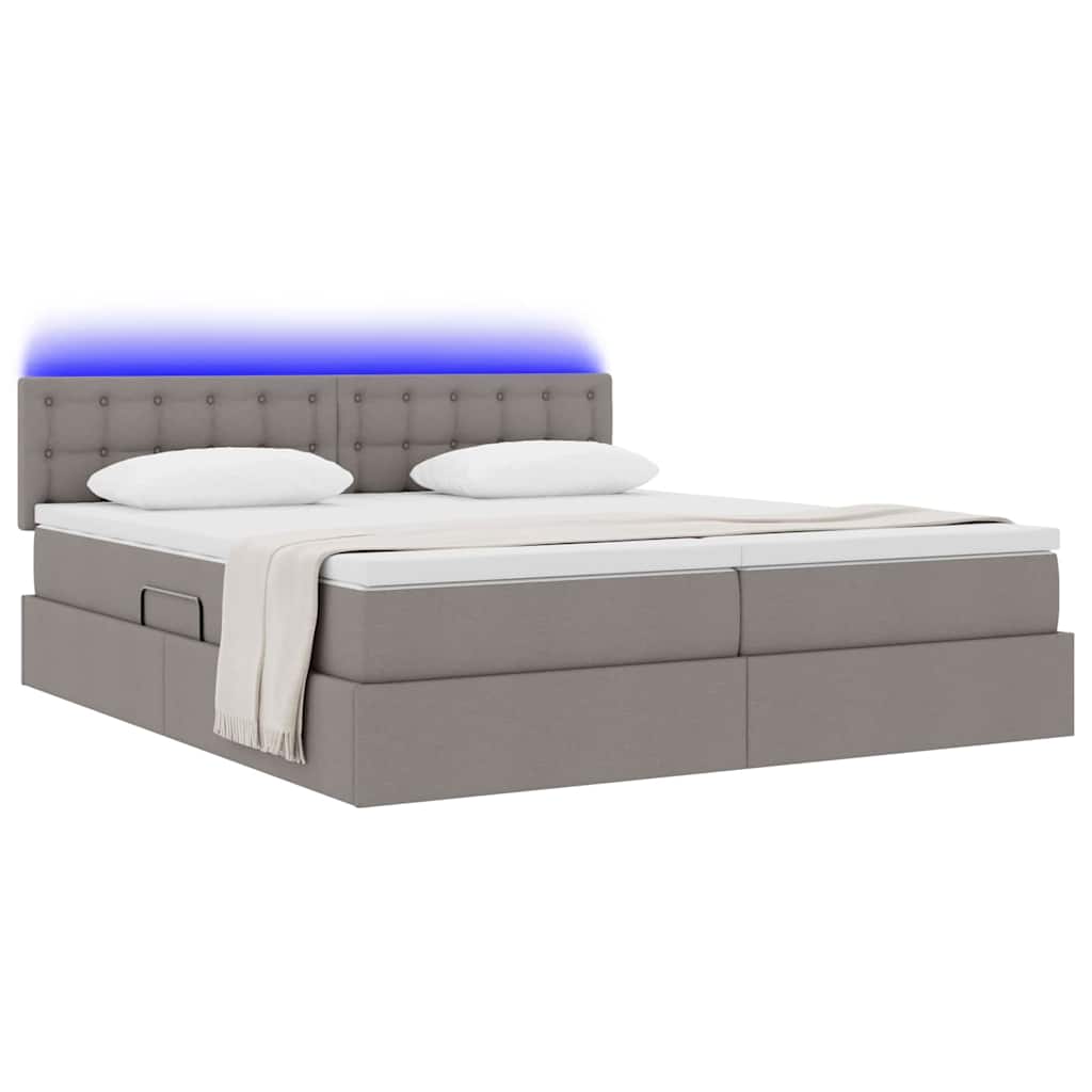 Letto con luci a strisce a LED Talpa 200 x 200 cm Tessuto
