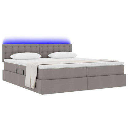 Letto con luci a strisce a LED Talpa 200 x 200 cm Tessuto