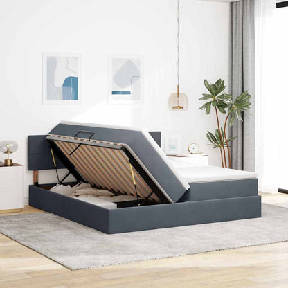 Letto con testiera Grigio scuro 180 x 200 cm Velluto