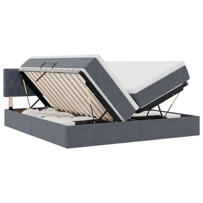 Letto con testiera Grigio scuro 180 x 200 cm Velluto