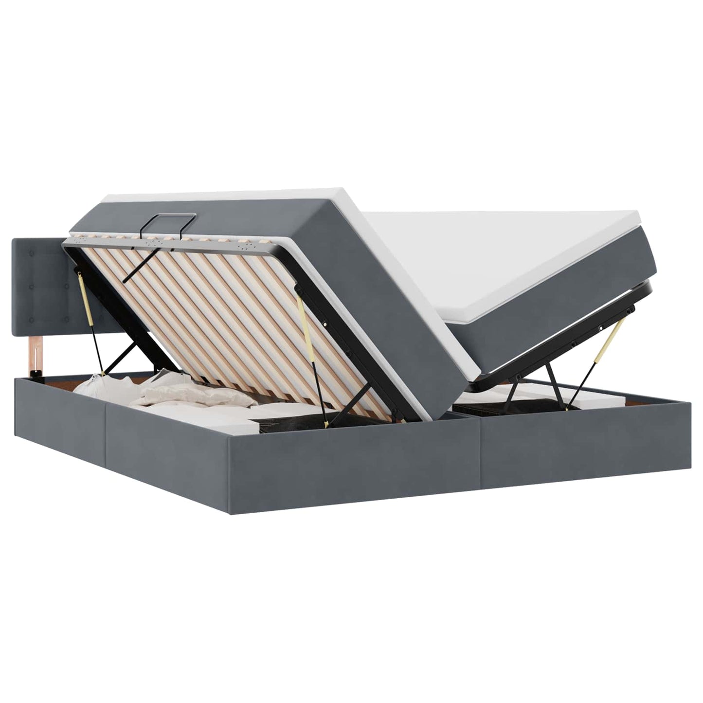 Letto con testiera Grigio scuro 180 x 200 cm Velluto