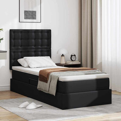 Letto con Contenitore Nero 90 x 190 cm Pelle sintetica